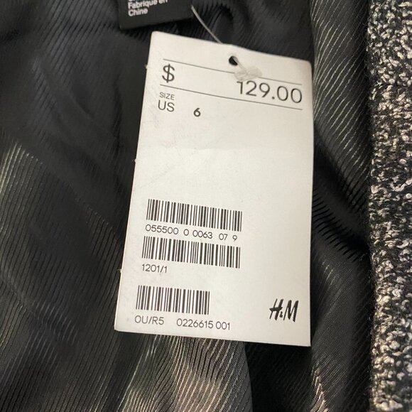 H&M Coat Jacket‎ Black White Mix Viscose Blend NWT - Picture 6 of 9